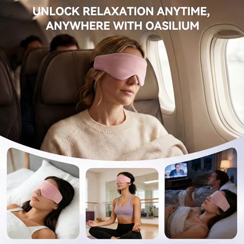 Lyocell Weighted Sleep Eye Mask for Women Men, 5.3oz & 7oz, Removable Washable Weighted Bag, Light Blocking Eye Cover, Soft Eye Shade for Travel Essentials, Office Naps, Gift,Pink - color: Pink