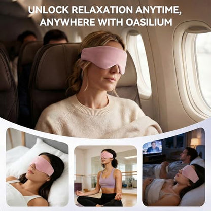 Lyocell Weighted Sleep Eye Mask for Women Men, 5.3oz & 7oz, Removable Washable Weighted Bag, Light Blocking Eye Cover, Soft Eye Shade for Travel Essentials, Office Naps, Gift,Pink - color: Pink