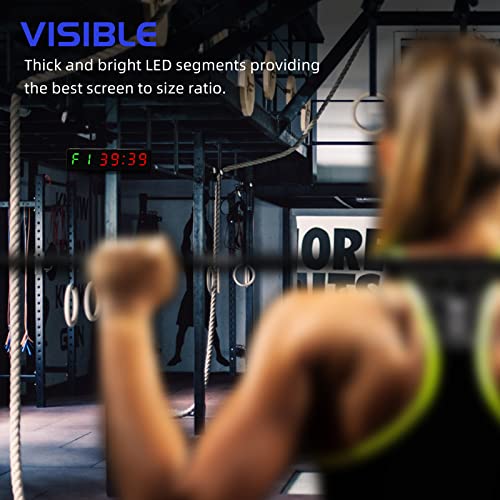 Gym Timer, Portable, Interval Timer with Rechargeable Battery and Built-in Magnet, LED Digital Anti Vertigo Display, Upgraded Workout Clock for Home Gym Garage Fitness - color: 1" Carbon Fiber