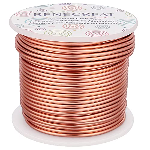 BENECREAT 12 Gauge 100FT Aluminum Wire Anodized Jewelry Craft Making Wire Beading Floral Aluminum Craft Material for Jewelry Craft Sculpture, Plant Gardening, Skeleton Making, Copper Tone - color: Copper, size: 12 Gauge