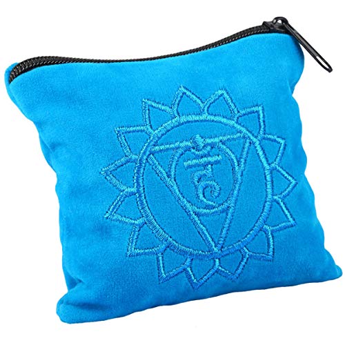 SUNYIK Natural Lapis Lazuli Tumbled Chips Stones with Throat Chakra Pillow | 0.5LB/230g Crushed Crystal Quartz Chips for 7 Chakra Healing Meditation Yoga Reiki Energy Balancing - color: Blue/Blue
