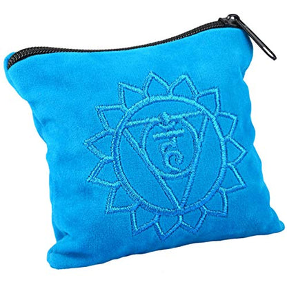 SUNYIK Natural Lapis Lazuli Tumbled Chips Stones with Throat Chakra Pillow | 0.5LB/230g Crushed Crystal Quartz Chips for 7 Chakra Healing Meditation Yoga Reiki Energy Balancing - color: Blue/Blue