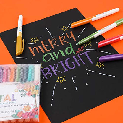 Sunshilor Metallic Markers Medium Point Metallic Marker Pens for Black Paper, Rock Painting, Easter Egg, Halloween Pumpkin, Card Making, Signature, Craft, Set of 12
