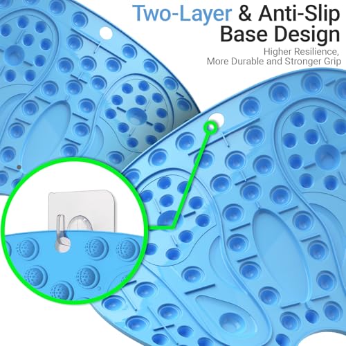 Foot Massager Mat 2PCS, Foot Reflexology Mat with Magnetic Therapy, Under Desk Mat Acupressure Mat for Feet Relaxation, Pressure Point Mat for Pain, Fatigue and Stress Relief (Blue+Purple) - color: Blue+pink