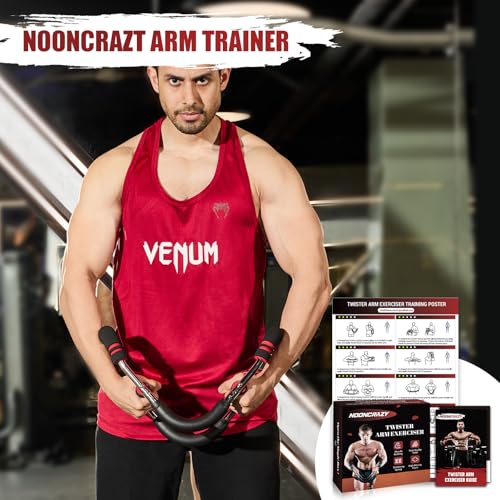 Twister Arm Trainer, 30-120 lbs Adjustable Chest Workout Equipment | 4 Spring & Poster for Men & Women, Detachable Power Twister Home Fitness Equipment for Enhancing Upper Body Muscle - color: Red
