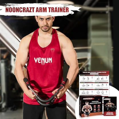Twister Arm Trainer, 30-120 lbs Adjustable Chest Workout Equipment | 4 Spring & Poster for Men & Women, Detachable Power Twister Home Fitness Equipment for Enhancing Upper Body Muscle - color: Red