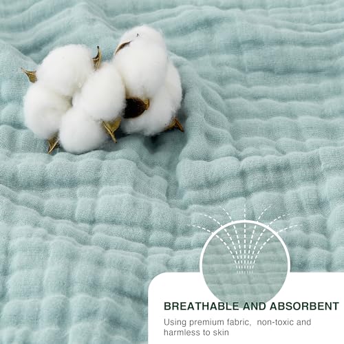 Love's cabin 100% Cotton Muslin Blanket, 6 Layer Lightweight Breathable Gauze Queen Size Blanket 90 x 90 Inches, Soft All Season Blanket for Bed, Cyan - color: Cyan, size: Queen(90"x90")