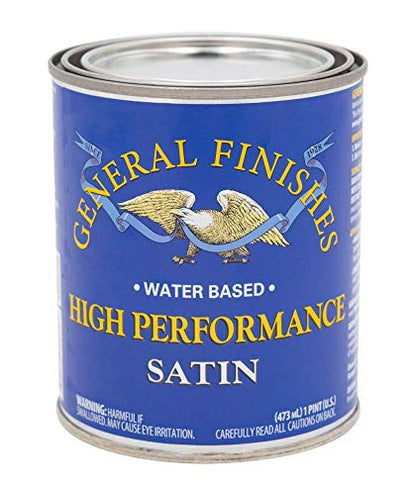 General Finishes High Performance Water Based Topcoat, 1 Pint, Satin - color: Satin, size: 1 Pint