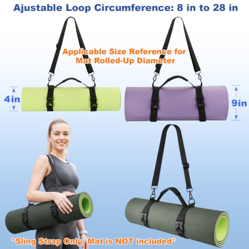 Cosmos Portable Yoga Mat Strap Mat Sling Picnic Blanket Strap with Adjustable Shoulder Strap & Handle for Festivals Picnics Camping Motorcycle Bedroll Pilates