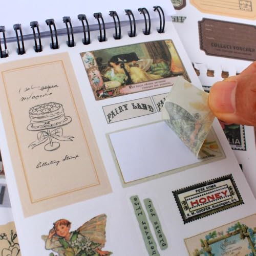 532PCS Vintage Stickers for Scrapbooking, 50 Sheets Precut Washi Stickers Book for Journaling, Scrap Book Ephemera for Junk Journal Supplies, Scrapbooking, Bujo, Collage, Crafts Arts - color: Afternoon Garden