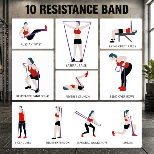 Resistance Bands for Pull Up Assist, Stretch Bands & Exercise Workout Set - color: 5-85LBS COLOR
