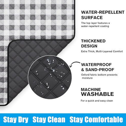 TigeJoy Extra Large Picnic Blanket Waterproof Beach Blanket 80''x100'' - color: Grey, size: 8'4" x 6'8" (Rectangular)