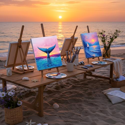 Sherr 12 Pcs Pre Drawn Canvas for Adults,Beautiful Scenery,8 x 10 Inch | Pre Printed Canvas, Sip and Paint Party Canvas Painting Kit, for Holiday Painting Crafts Favor - size: 8 x 10 Inch, style: Beautiful Scenery