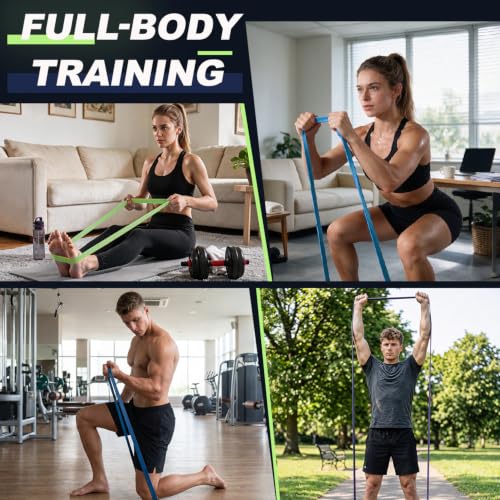 Resistance Bands for Pull Up Assist, Stretch Bands & Exercise Workout Set - color: 5-125LBS DARK BLUE