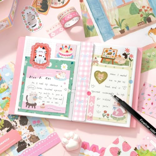 166pcs DIY Journal Kit for Girls Scrapbook Supplies Kit for Kids Tween | Girl Gifts Trendy Stuff Stocking Stuffers Stationery Set Journaling Supplies Cute Stickers Art Crafts Kit Ideal Gifts