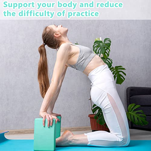 Honoson 20 Pcs Yoga Blocks Bulk 9''x6''x3'' High Density EVA Foam Blocks for Exercise Pilates Meditation, Lightweight Non-slip Surface, Improve Strength Balance Flexibility - color: Multicolor