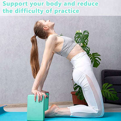 Honoson 20 Pcs Yoga Blocks Bulk 9''x6''x3'' High Density EVA Foam Blocks for Exercise Pilates Meditation, Lightweight Non-slip Surface, Improve Strength Balance Flexibility - color: Multicolor