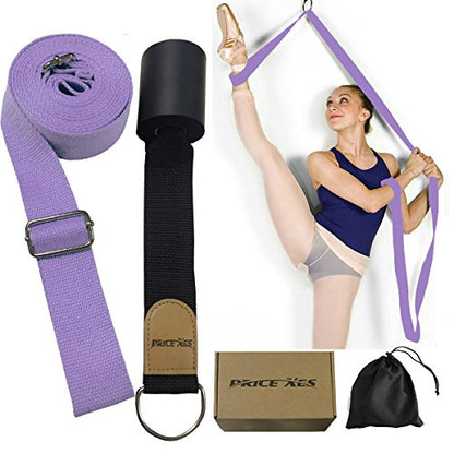 Adjustable Leg Stretcher Lengthen Ballet Stretch Band - Easy Install on Door Flexibility Stretching Leg Strap Great Cheer Dance Gymnastics Trainer Stretching Equipment Taekwondo Training - color: purple-2
