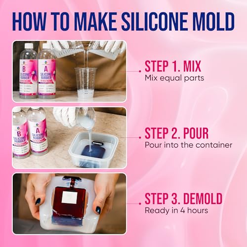 Craft Resin Fast-Curing Firm Silicone Mold Making Kit, Shore 30A – 34 Oz | 4-hour cure. Translucent platinum cure silicone, 1:1 liquid silicone mix, for large, deep, two-part resin and concrete molds. - size: 34 Oz Firm