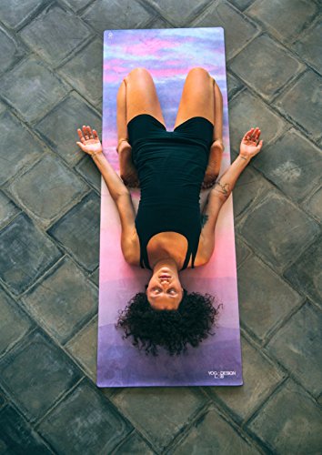 YOGA DESIGN LAB | The Combo Yoga Mat | 2-in-1 Mat+Towel | Eco Luxury | Ideal for Hot Yoga, Power, Bikram, Ashtanga, Sweat | Studio Quality | Includes Carrying Strap! - color: Breathe, size: 3.5mm