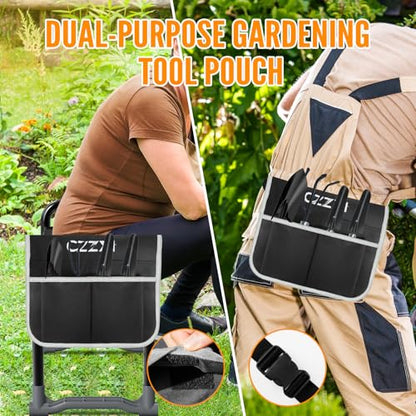 CZZXI Garden Kneeler and Seat, Wider and Thicker Kneeling Pad - color: Black & Gray