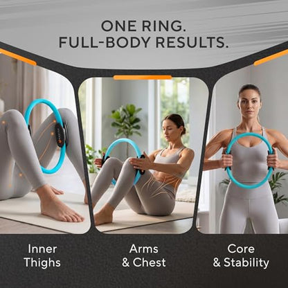 Pilates Ring Circle, Magic Circle Pilates Ring, Inner Thigh Exercise Equipment, Fitness Rings for Women, Thigh Master Inner Thigh Exerciser, Yoga Ring Pilates Equipment for Home Workouts - color: Ocean Teal