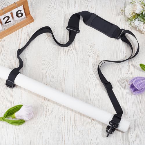 GORGECRAFT Black Scooter Padded Shoulder Strap 61 Inch to 98.4 Inch Adjustable Beach Chair Carry Strap with Plastic Buckle for Balance Bikes Foldable Fishing Seat Yoga Mat Outdoor Convenient Carrying