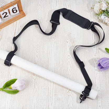 GORGECRAFT Black Scooter Padded Shoulder Strap 61 Inch to 98.4 Inch Adjustable Beach Chair Carry Strap with Plastic Buckle for Balance Bikes Foldable Fishing Seat Yoga Mat Outdoor Convenient Carrying