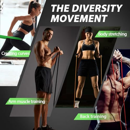 LEEKEY Resistance Bands for Pull Up Assist, Exercise & Workout Bands Set - color: 5-85LBS COLOR+Grip