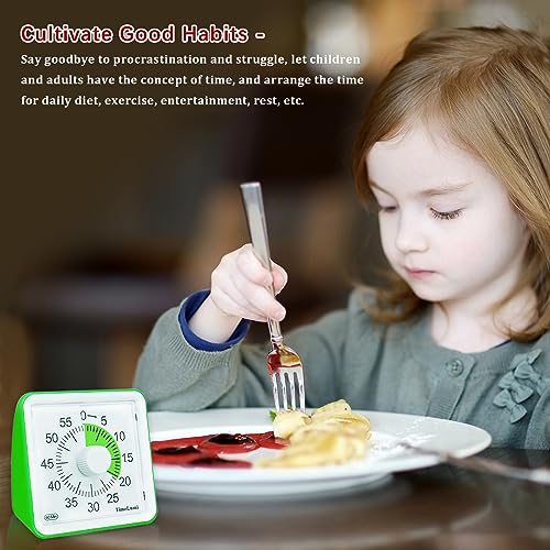 60-Minute Visual Timer for Kids, Management Classroom Timer, Green | Classroom, Home Edition Study Visual Timer - Silent Countdown Timer for Toddlers, Kids, Teachers and Adults - color: Green