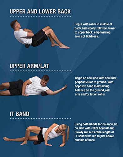 Pro-Tec Athletics Travel Size Foam Roller, High-Density Black Foam, Flexibility, MyoFascial Release, Compact & Portable, Includes Four-Color Exercise Program Providing Common Foam Rolling Techniques.