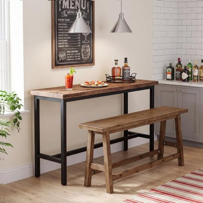 55" Solid Wood Counter Height Bar Bench, Bench for Island Table