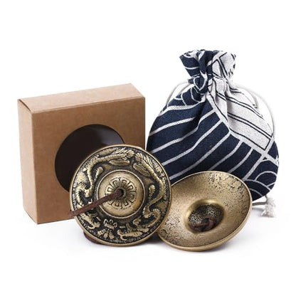 Tibetan Tingsha Cymbals Meditation Chime Bells (2 Dragons) - color: 2 Dragons