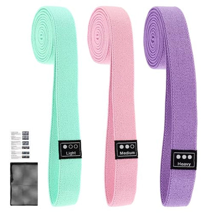 3-Pack Cloth Fabric Resistance Bands for Home Workout - color: Pink, Green, Purple