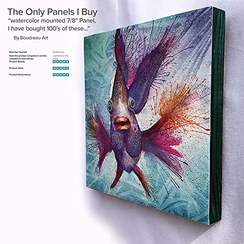 Da Vinci Pro Birch Wood Panel 7/8" Deep – 8x8 Single Panel - Fine Textured, Warp Resistant, Lightweight & Rigid – Perfect for Mounting Sanded Pastel or Watercolor Paper, Linen or Canvas