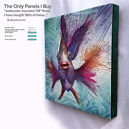 Da Vinci Pro Birch Wood Panel 1-5/8 Deep – 8x8 6-Pack - Fine Textured, Warp Resistant, Lightweight & Rigid – Perfect for Mounting Sanded Pastel or Watercolor Paper, Linen or Canvas