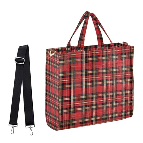 Naanle Chic Pattern Corduroy Satchel Tote Shoulder Bag for Women Weekender Travel Beach Shopping Gym - color: Multi-plaid, size: S-10.2 x 9 x 4 Inches