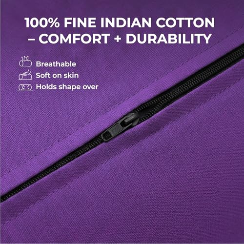 Rectangular Cotton Yoga Bolster, Yoga Pillow, Yoga Cushion, Yin yoga Bolster, Iyengar yoga bolster - color: Purple
