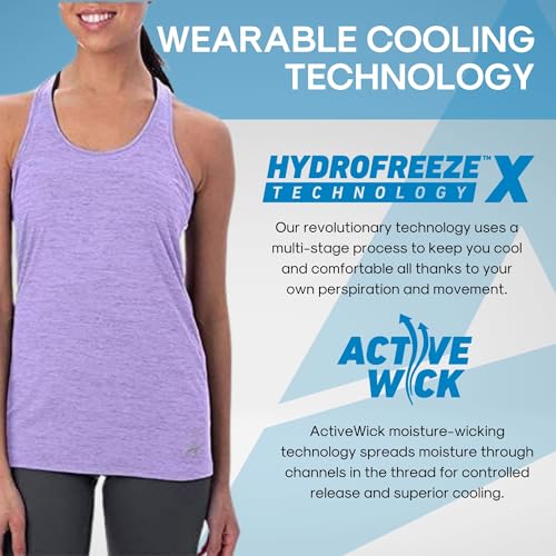 Arctic Cool Women's Tank Instant Cooling Moisture Wicking Performance UPF 50+ Tank Top - color: Lavender Twist, size: 3X-Large