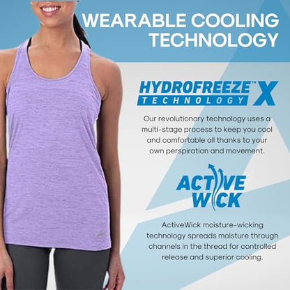 Arctic Cool Women's Tank Instant Cooling Moisture Wicking Performance UPF 50+ Tank Top - color: Lavender Twist, size: 3X-Large