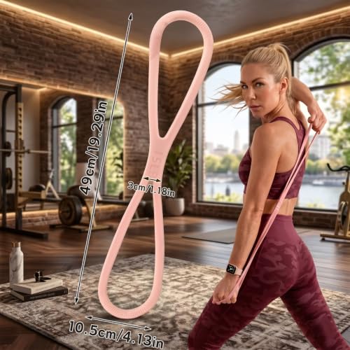 Figure 8 Silicone Resistance Band Set (15/25/35 lbs) for Exercise & Workout