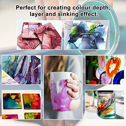 FansArriche Alcohol Inks for Resin, 48 Colors Alcohol Ink Set, 10 ml Each | High Concentrated Alcohol-Based Resin Ink, Epoxy Resin Paint for Coasters, Fluid Painting Crafts, Tumbler Making
