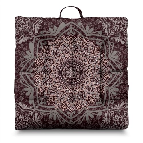 Meditation Cushion, Floor Pillows for Sitting, Meditation Pillow for Tatami Living Room, Yoga Sitting, Floor Pillow in Home & Outdoor, Memory Foam Added, 22x22 Inch - color: Mandala N, size: Square