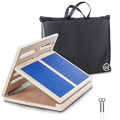 Rolling With It Wooden Slant Board for Calf Stretching, Squats | Solid wood, 4 adjustable angles, Anti-slip surface, For calf, hamstring & Achilles stretch, Squat wedge, Holds 350 lb