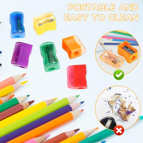 Adorox 72 Count - Plastic Handheld Pencil Sharpener for Classroom, School, Office, Kids’ Party Favors & Art Supplies - size: 72 Count (Pack of 1)