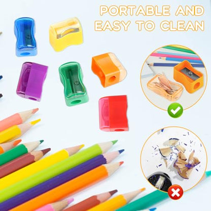 Adorox 72 Count - Plastic Handheld Pencil Sharpener for Classroom, School, Office, Kids’ Party Favors & Art Supplies - size: 72 Count (Pack of 1)