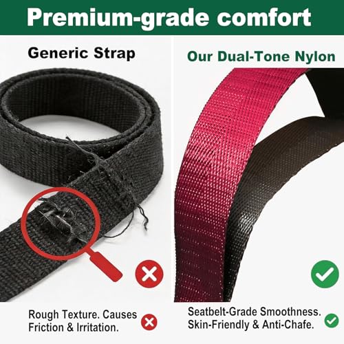 Acozycoo Stretching Strap with Loops for Leg Calf Back Physical Therapy | Non-Elastic Yoga Strap for Stretching,Stretch Band,Leg Lifter,Rehab,Knee,Hip,Pilates,Flexibility Training,Hamstring,Fascia - color: Red