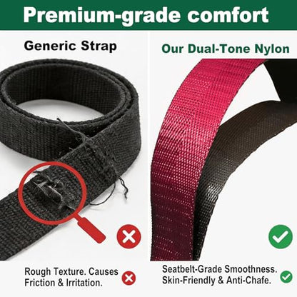 Acozycoo Stretching Strap with Loops for Leg Calf Back Physical Therapy - color: Red