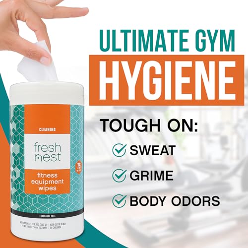 Fitness Equipment Wipes - Cleaning Wipes - 2 Pack - size: 75 Count (Pack of 2)