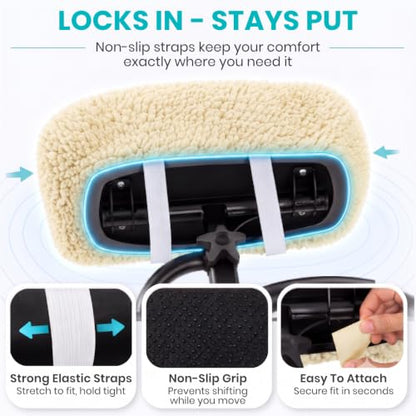 Vive Mobility Knee Scooter Pad Cover - Soft Adult Sheepskin Memory Foam - color: Off-white